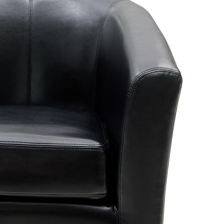 Hayden Bonded Leather Swivel Accent Arm Chair - Black - view 8