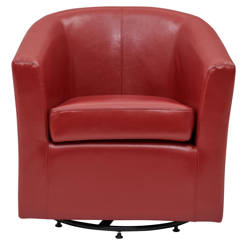 Hayden Bonded Leather Swivel Accent Arm Chair - Red - view 4