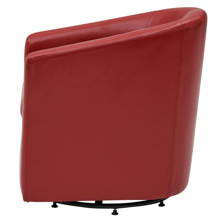 Hayden Bonded Leather Swivel Accent Arm Chair - Red - view 5
