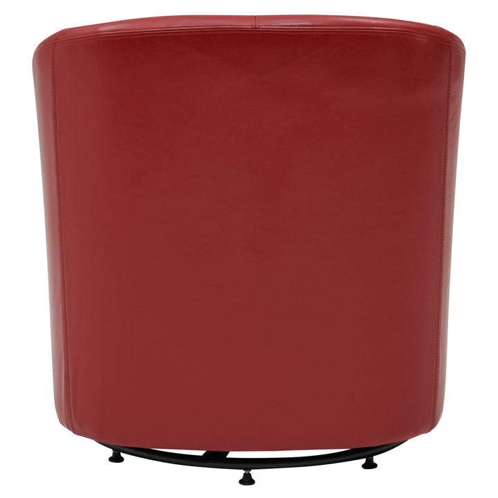 Hayden Bonded Leather Swivel Accent Arm Chair - Red - view 6