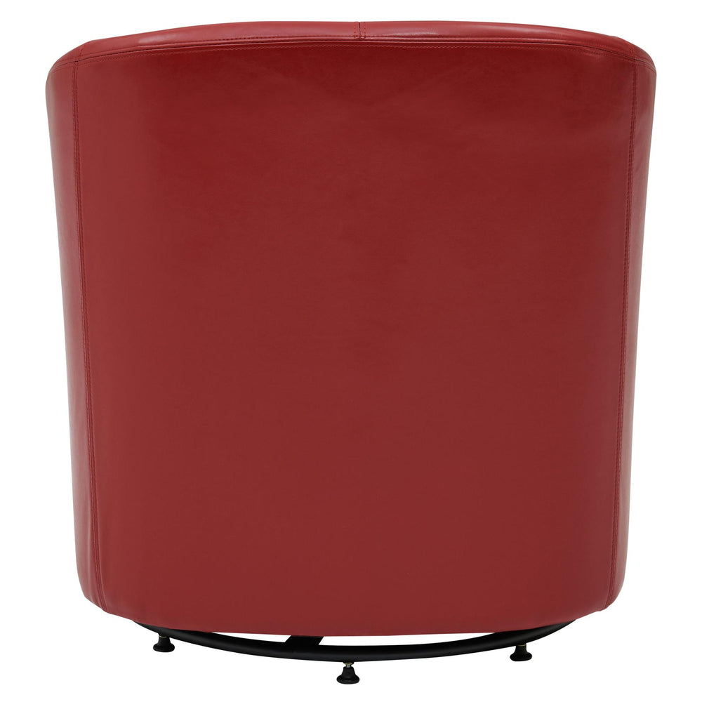 Hayden Bonded Leather Swivel Accent Arm Chair - Red - view 6