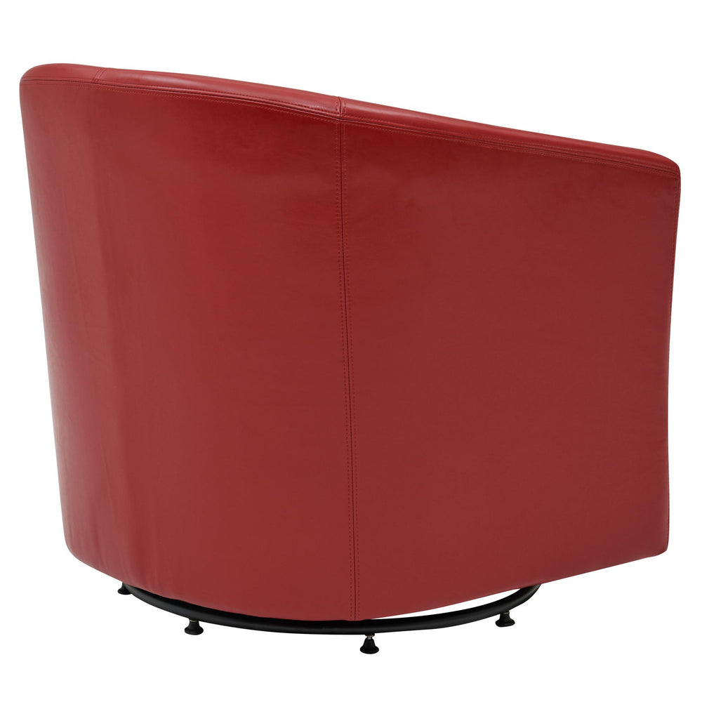 Hayden Bonded Leather Swivel Accent Arm Chair - Red - view 7