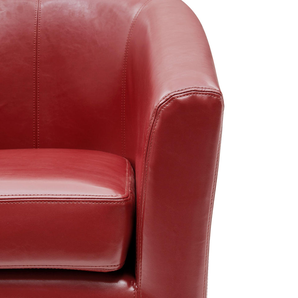 Hayden Bonded Leather Swivel Accent Arm Chair - Red - view 8