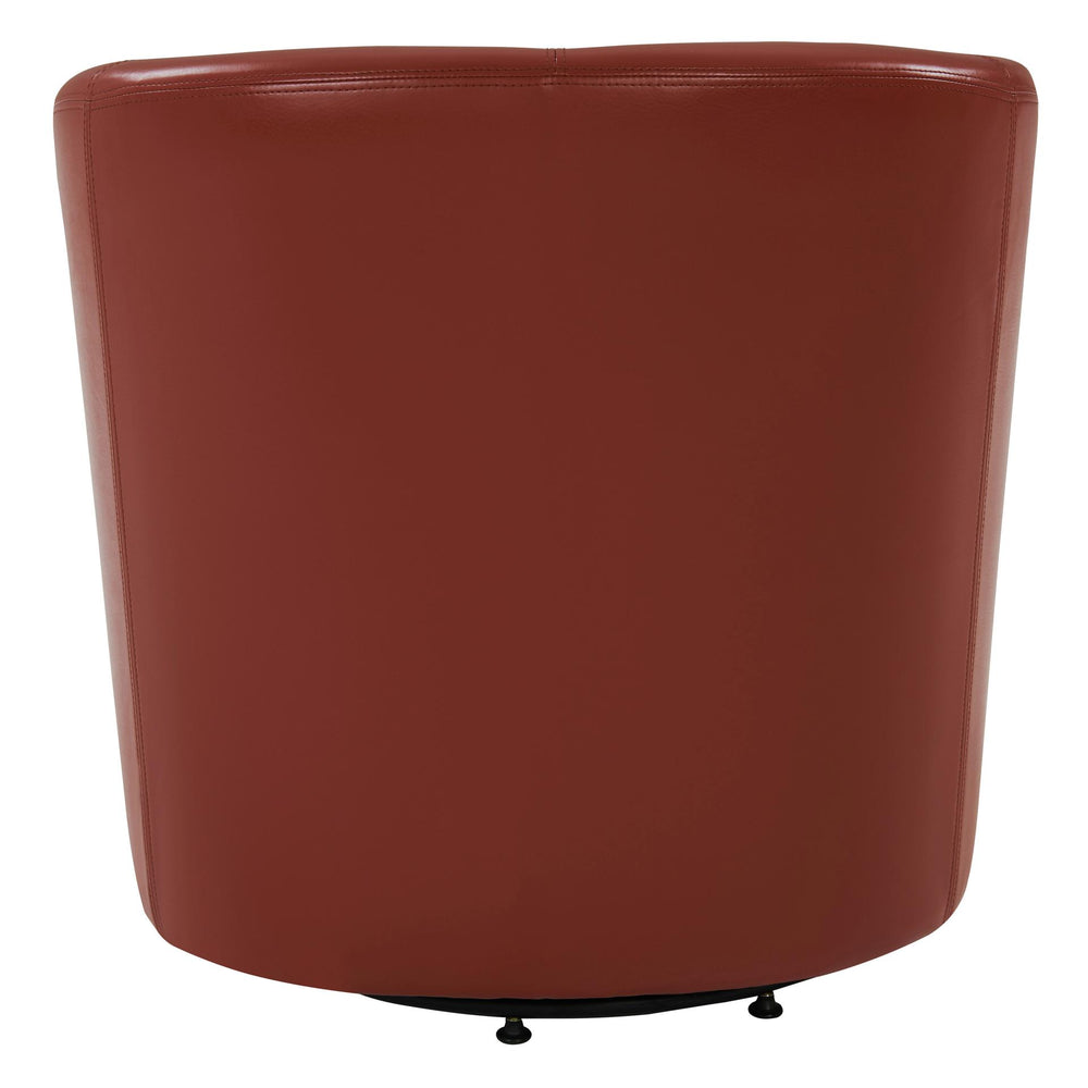Hayden Bonded Leather Swivel Accent Arm Chair - Pumpkin - view 6