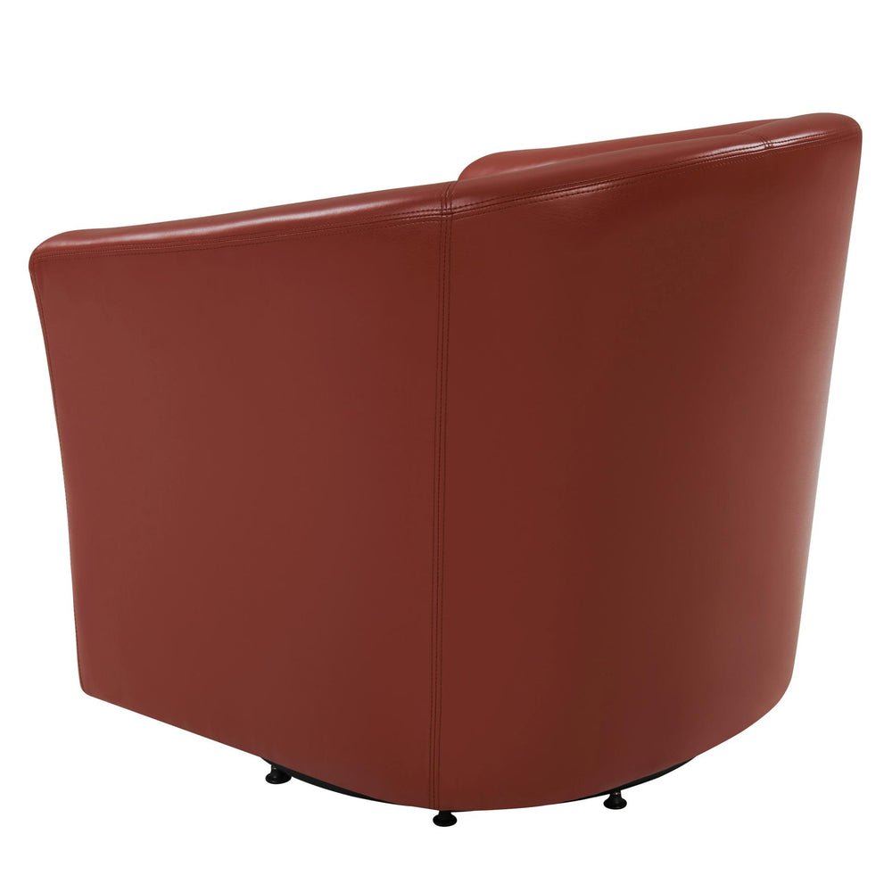Hayden Bonded Leather Swivel Accent Arm Chair - Pumpkin - view 7