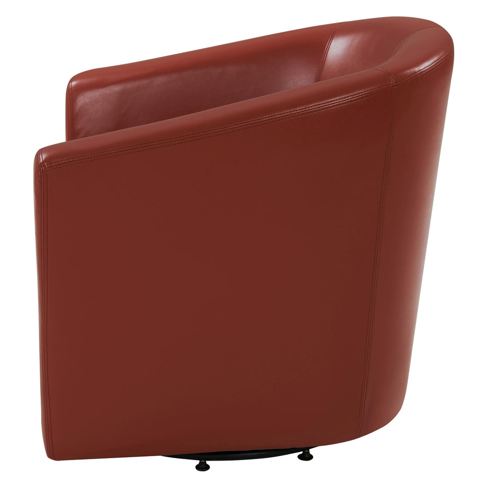Hayden Bonded Leather Swivel Accent Arm Chair - Pumpkin - view 5