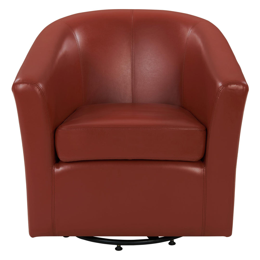 Hayden Bonded Leather Swivel Accent Arm Chair - Pumpkin - view 4