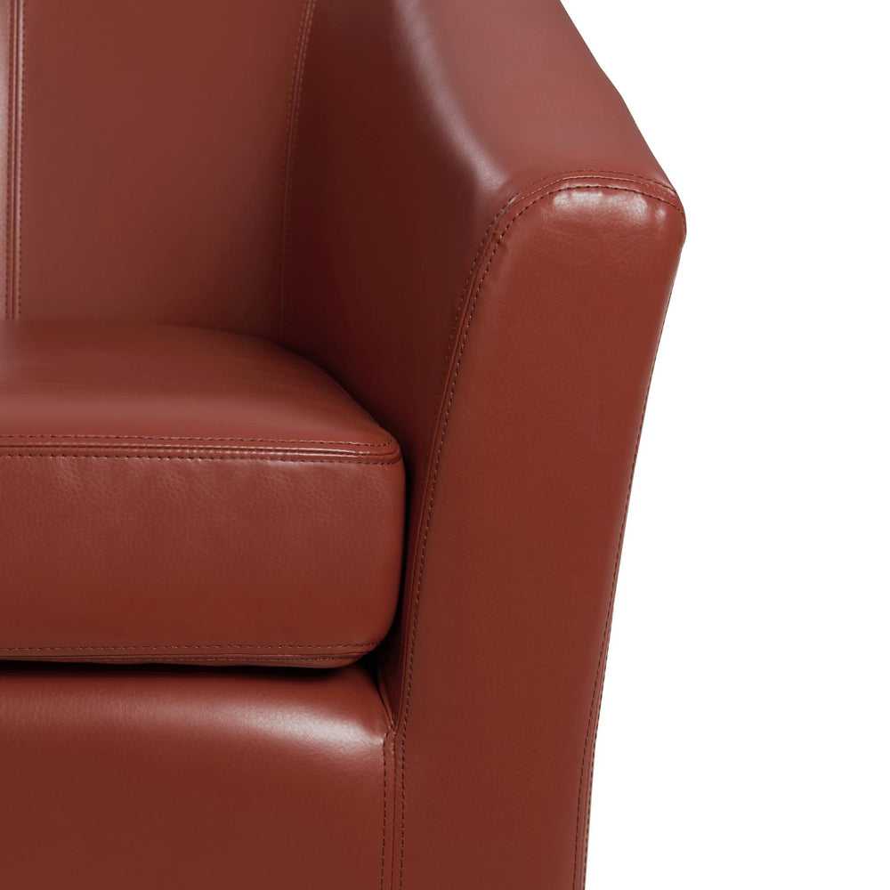 Hayden Bonded Leather Swivel Accent Arm Chair - Pumpkin - view 8