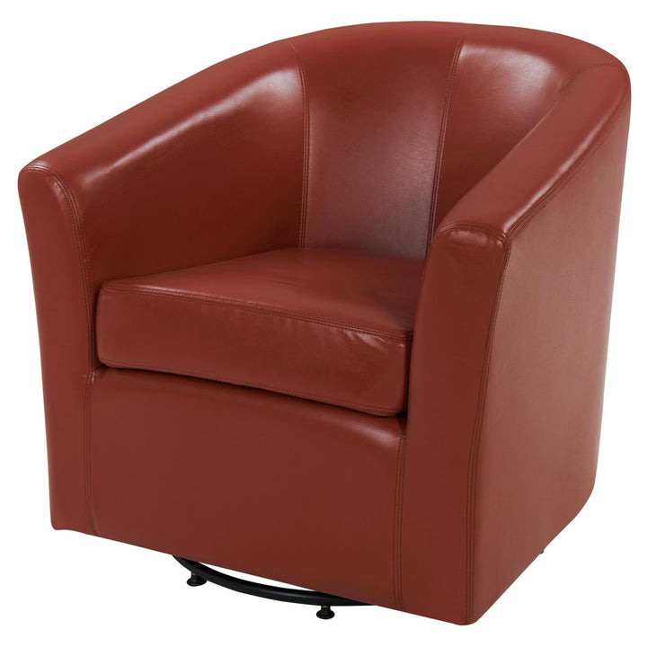 Hayden Bonded Leather Swivel Accent Arm Chair - Pumpkin