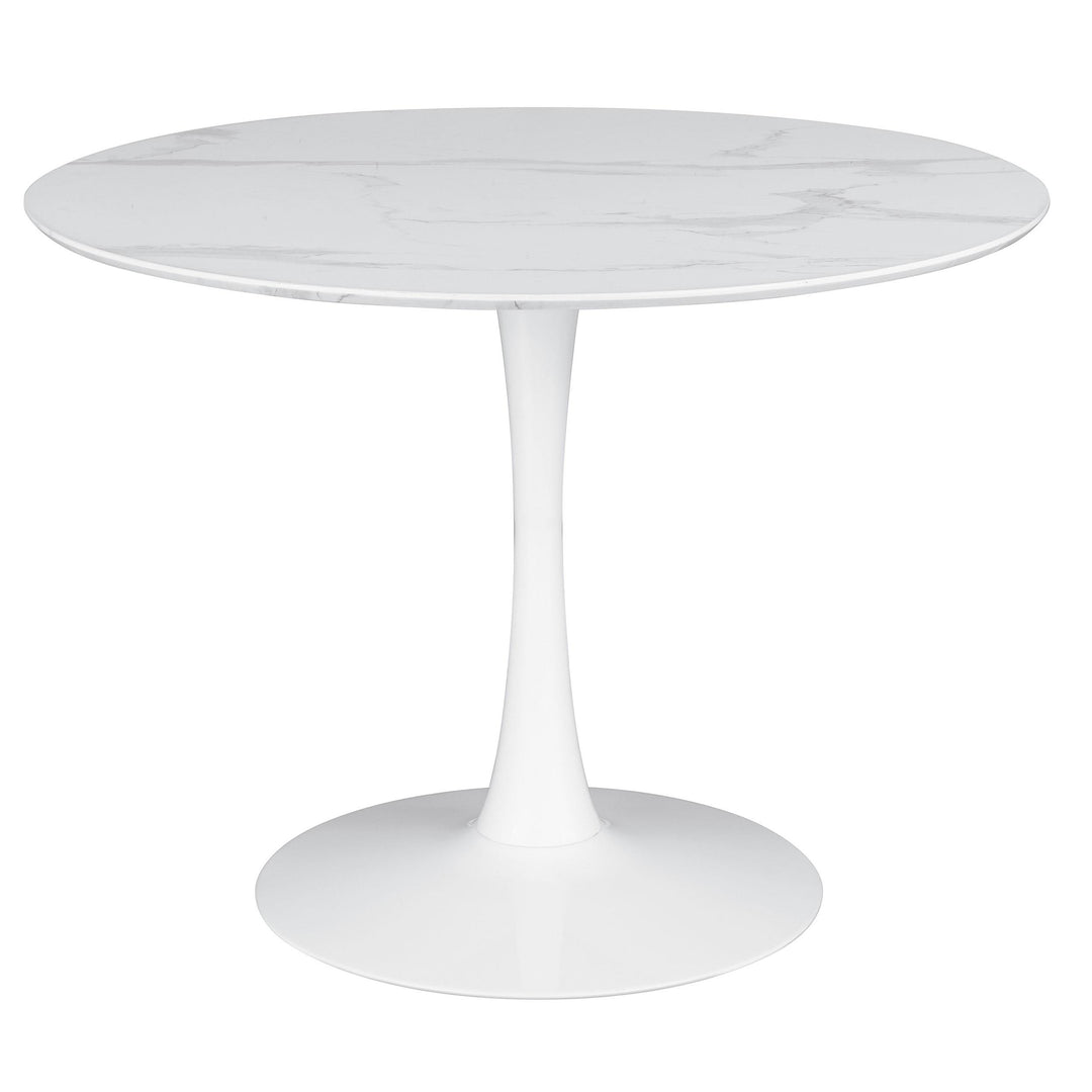 Coaster Furniture 193051 Arkell Round 40-inch Faux Marble Top Dining Table White