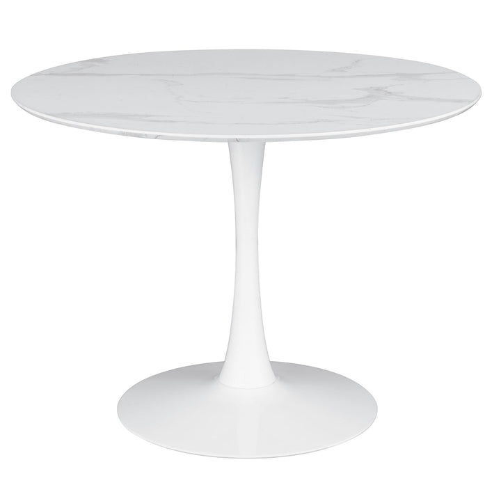 Coaster Furniture 193051 Arkell Round 40-inch Faux Marble Top Dining Table White