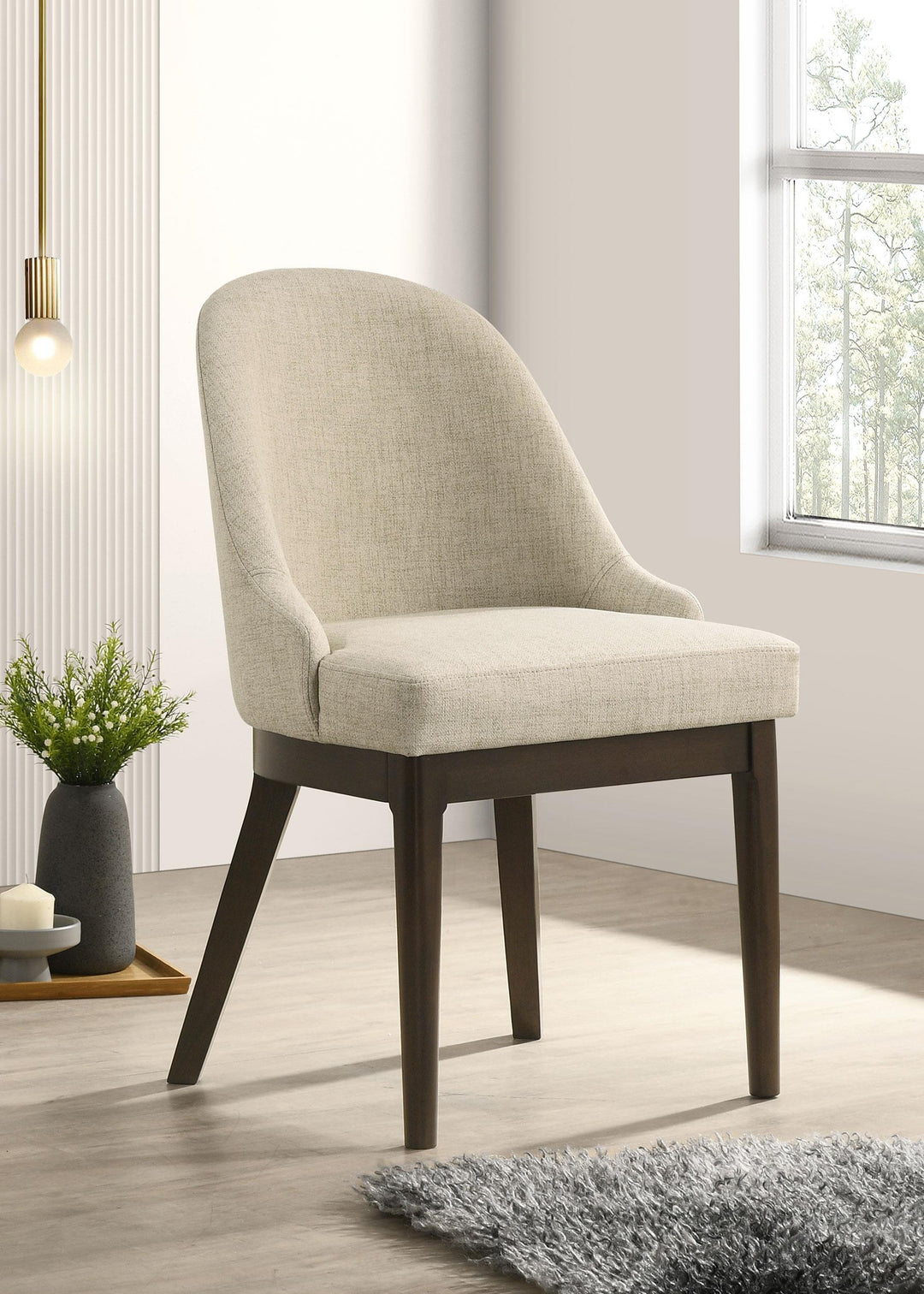 Coaster Furniture 193672 Reseda Upholstered Dining Side Chair Beige
