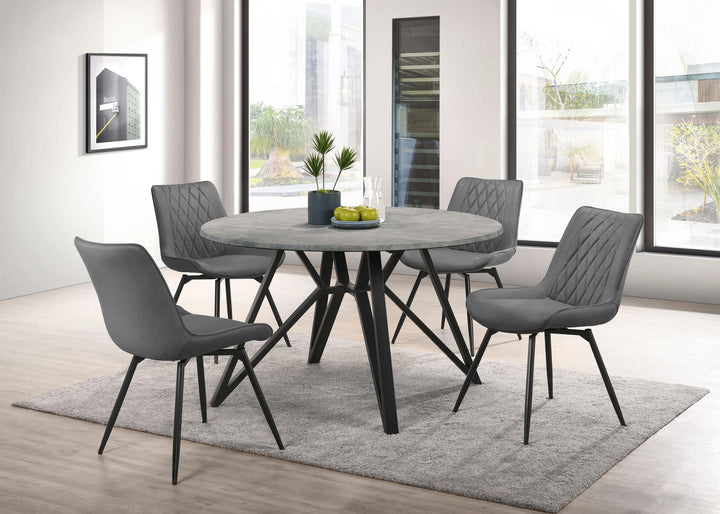 coaster-furniture-193801-s5-neil-5-piece-round-dining-table-set-concrete-gunmetal