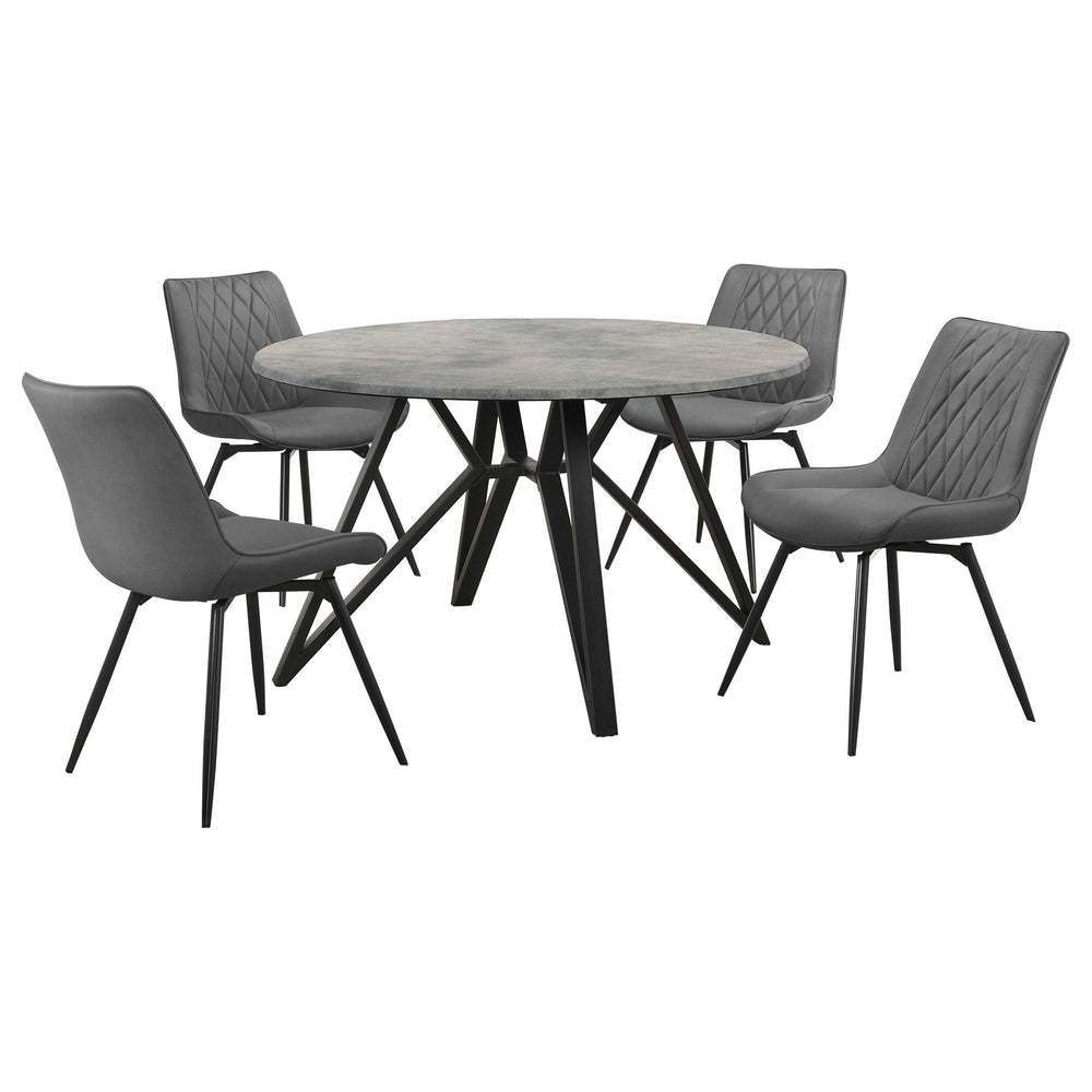 coaster-furniture-193801-s5-neil-5-piece-round-dining-table-set-concrete-gunmetal