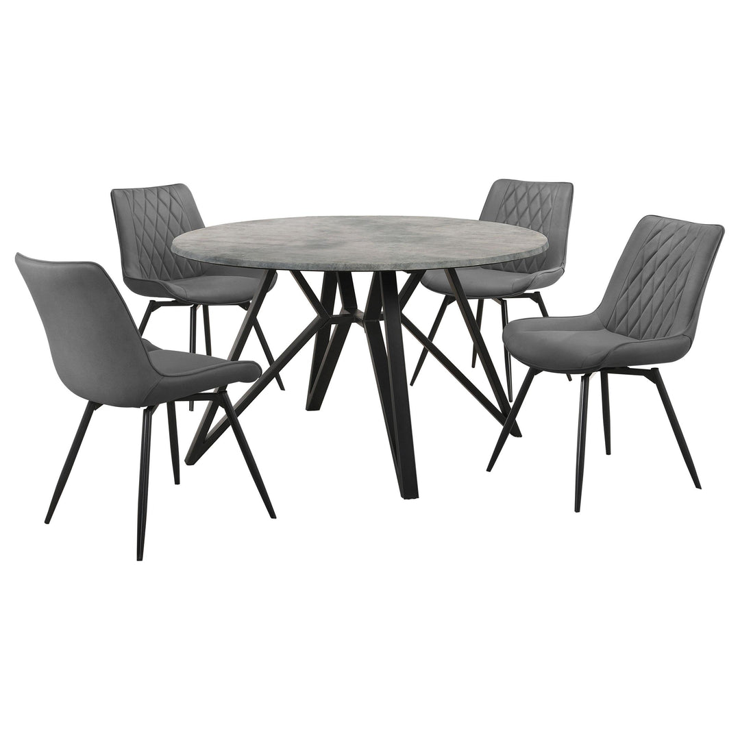 coaster-furniture-193801-s5-neil-5-piece-round-dining-table-set-concrete-gunmetal
