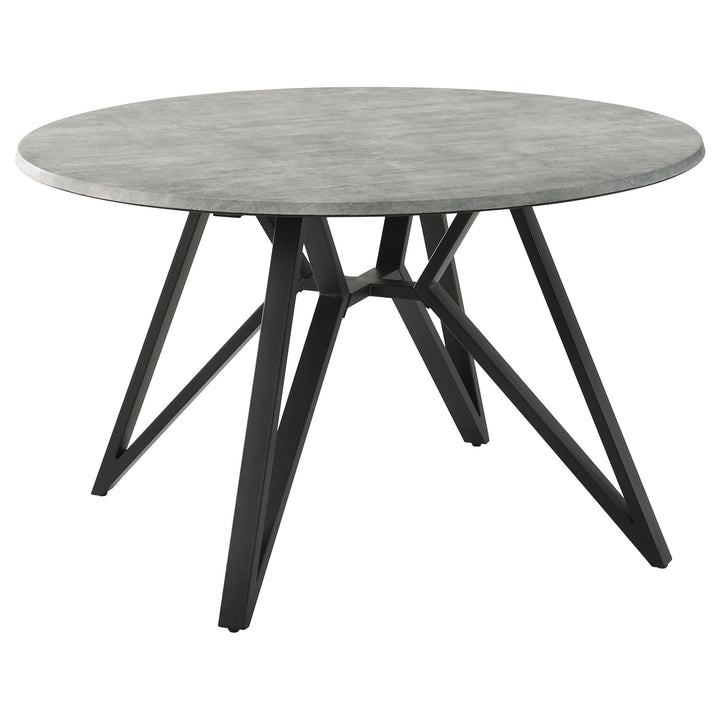 coaster-furniture-193801-s5-neil-5-piece-round-dining-table-set-concrete-gunmetal