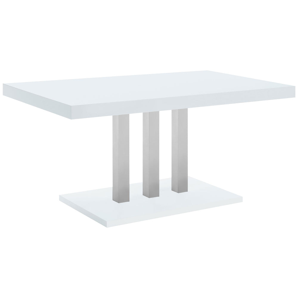 Coaster Furniture 193811 Brooklyn Rectangular 63-inch Dining Table White High Gloss