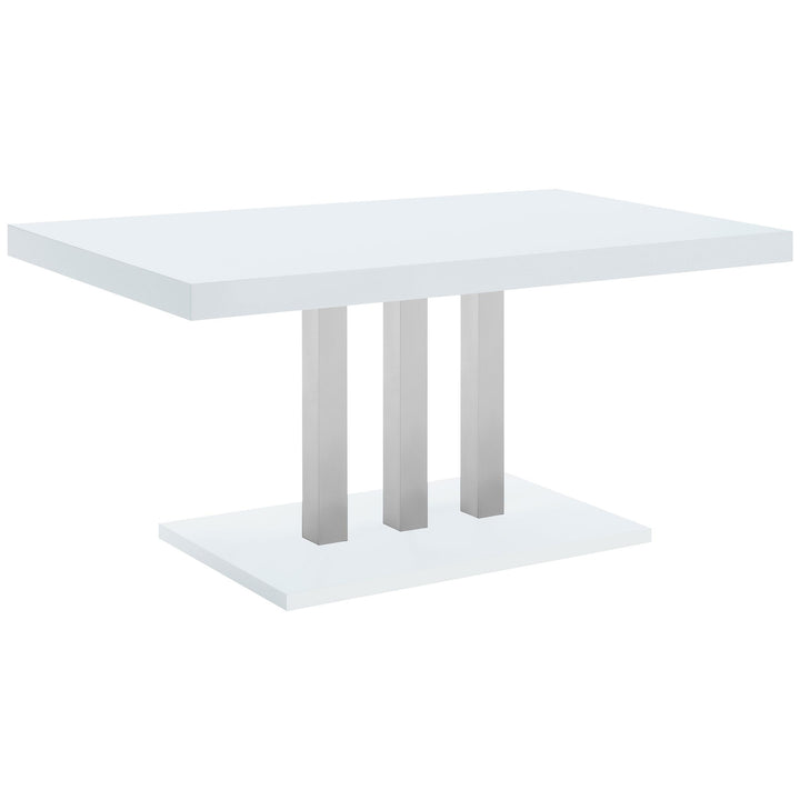Coaster Furniture 193811 Brooklyn Rectangular 63-inch Dining Table White High Gloss
