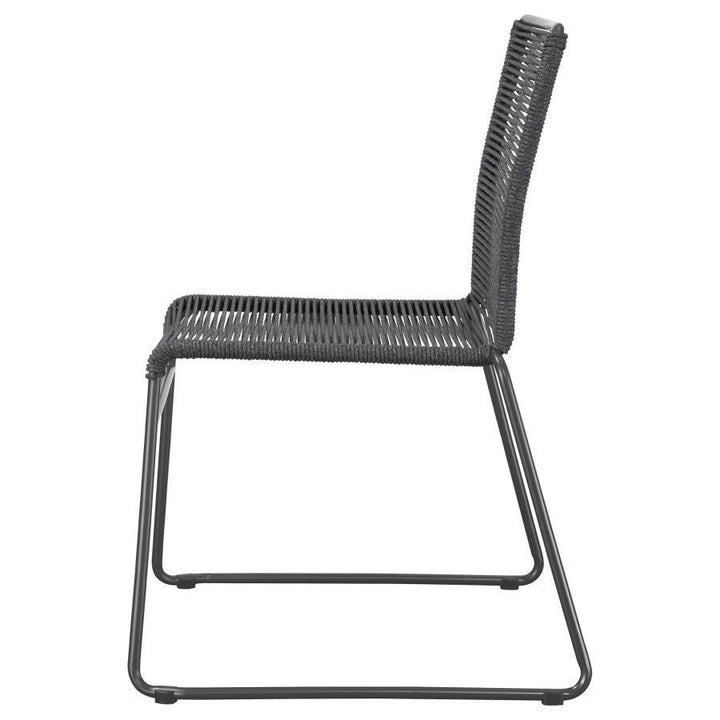 Jerome - Woven Rope Stackable Side Chair  - Charcoal