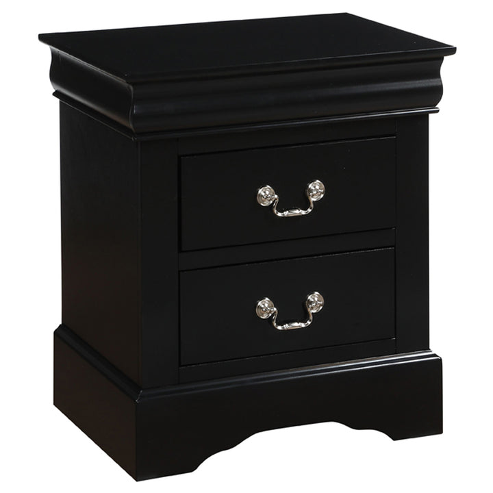Louis Philippe III Nightstand in Black Finish
