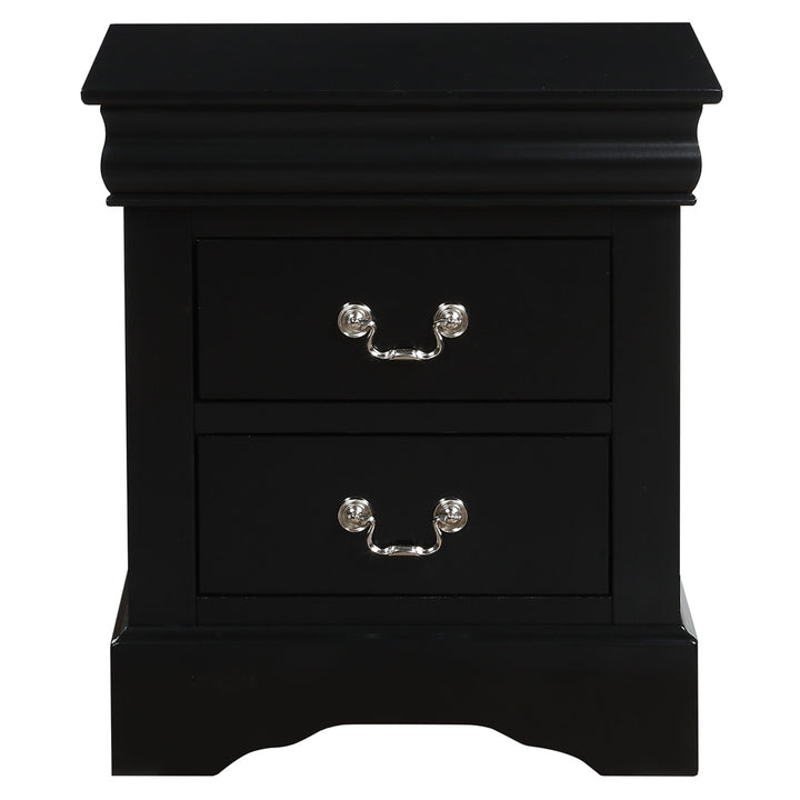 Louis Philippe III Nightstand in Black Finish