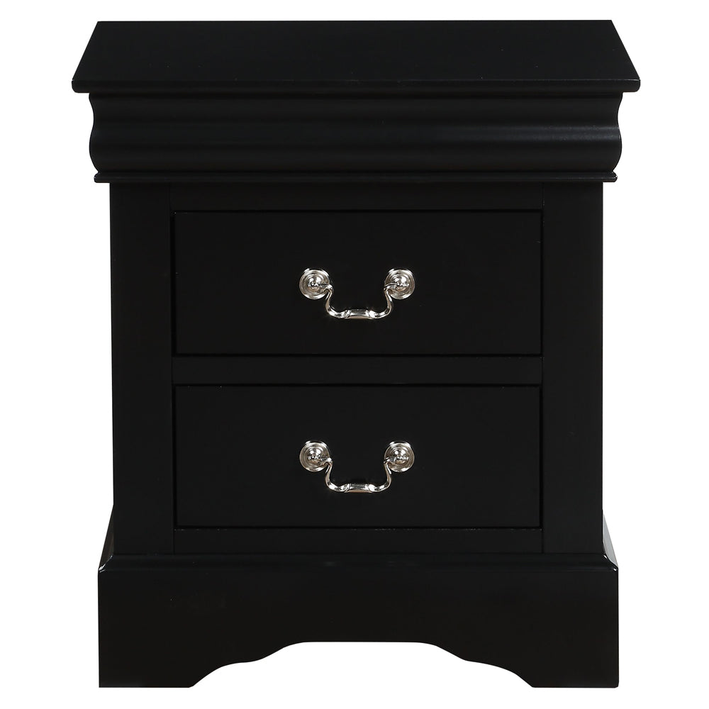 Louis Philippe III Nightstand in Black Finish