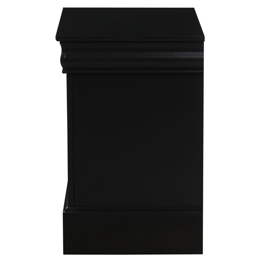 Louis Philippe III Nightstand in Black Finish