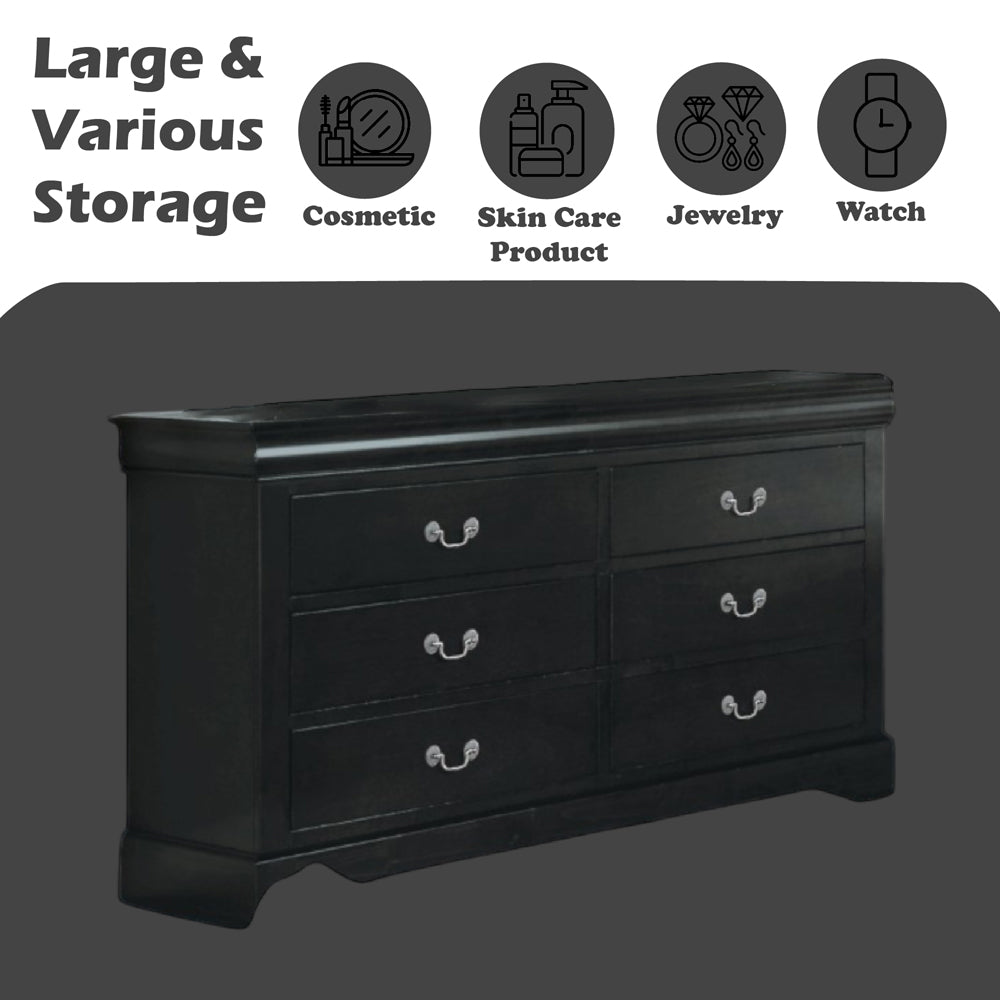 Louis Philippe III Dresser in Black - features