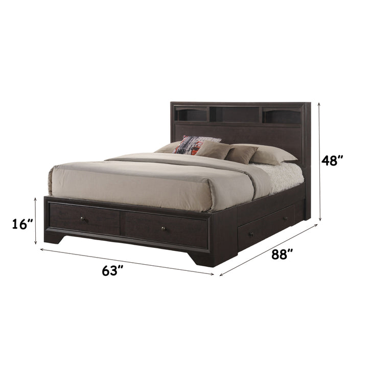 Madison II Queen Bed in Espresso - dimensions