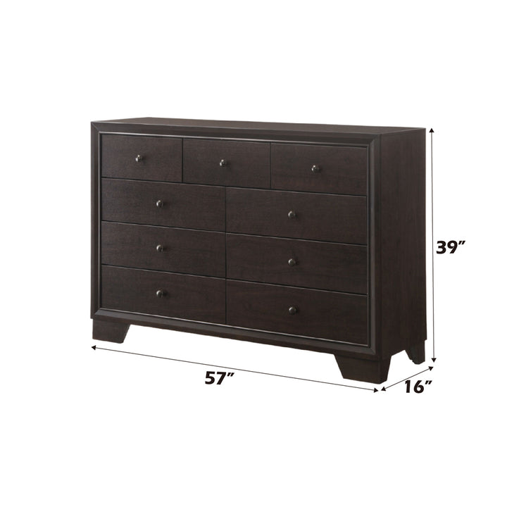 Madison Dresser in Espresso - dimensions
