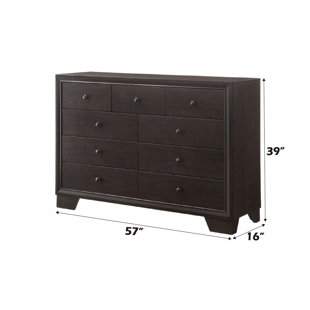 Madison Dresser in Espresso - dimensions