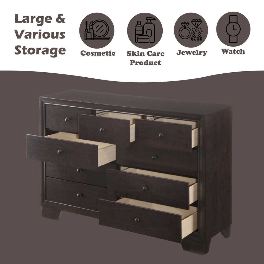 Madison Dresser in Espresso - features