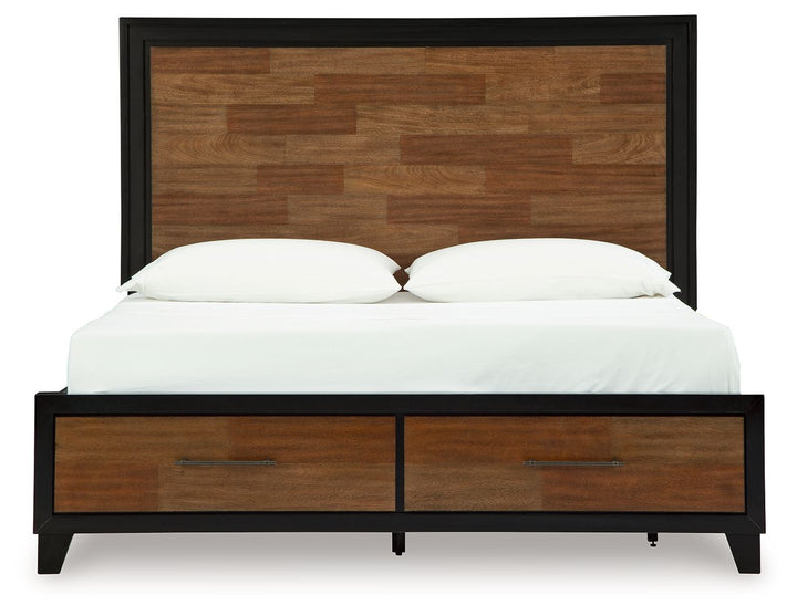 Kraeburn - King Panel Storage Bed - Brown / Black by Ashley Furniture product image