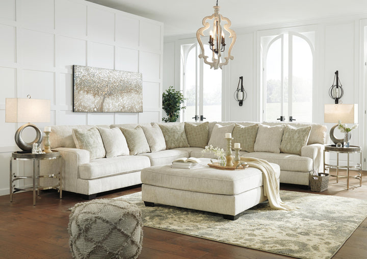 Rawcliffe 3-Piece Sectional with Ottoman - Parchment (1)