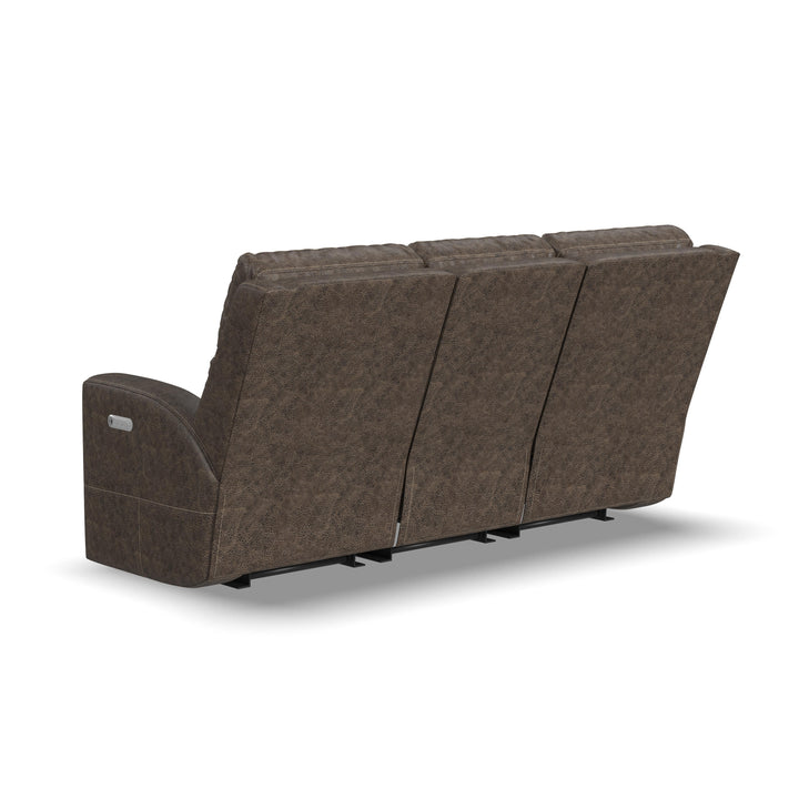 Flexsteel B3805-62L Score  Power Reclining Sofa With Power Headrests & Lumbar  Brown
