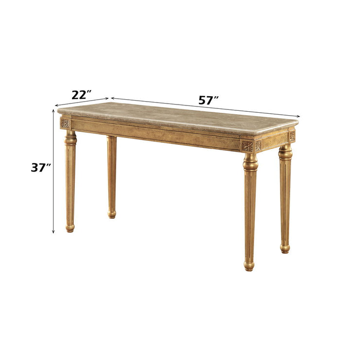 Daesha - Sofa Table - Marble Top & Antique Gold