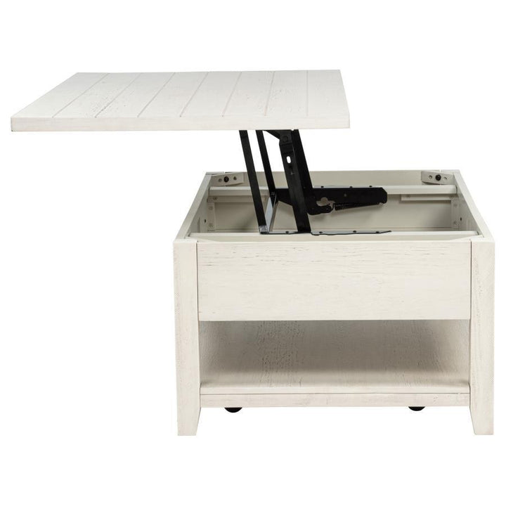 Payne - 48" Mobile Lift Top Coffee Table - Distressed White