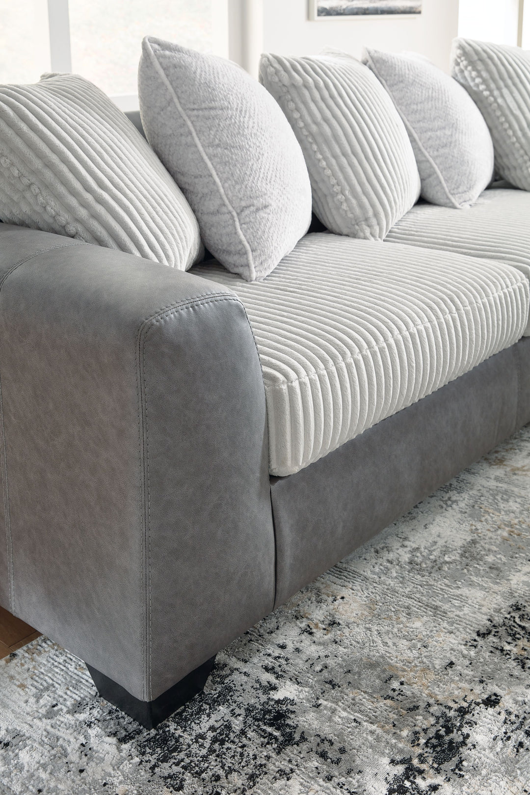 Clairette Court - 2-Piece Sectional With Raf Corner Chaise - Alloy by Ashley Furniture product image