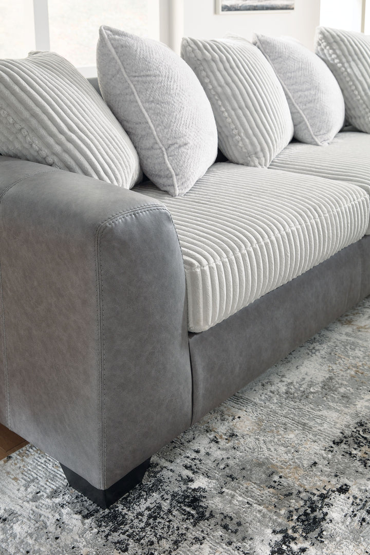 Clairette Court - 2-Piece Sectional With Raf Corner Chaise - Alloy by Ashley Furniture product image