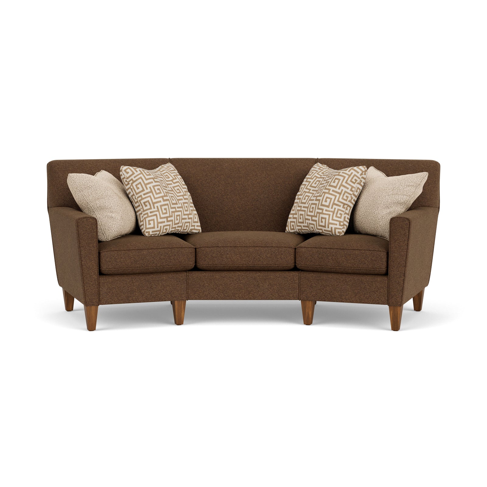 Digby Fabric Conversation Sofa Dark Brown