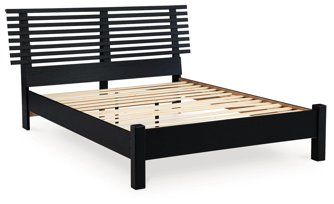Danziar - Queen Slat Panel Bed With Low Footboard - Black by Ashley Furniture product image