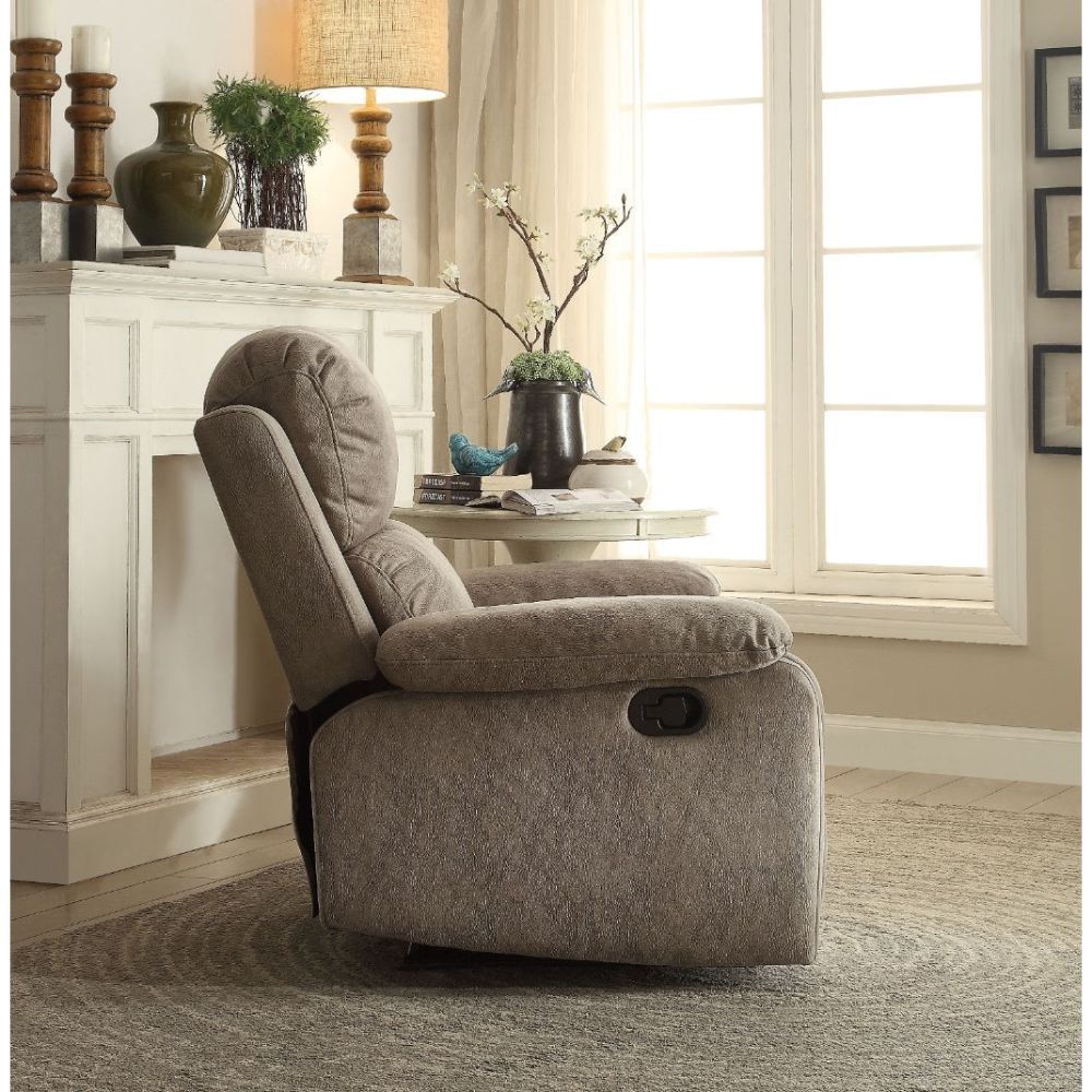 Bina - Motion Recliner - Gray Polished Microfiber