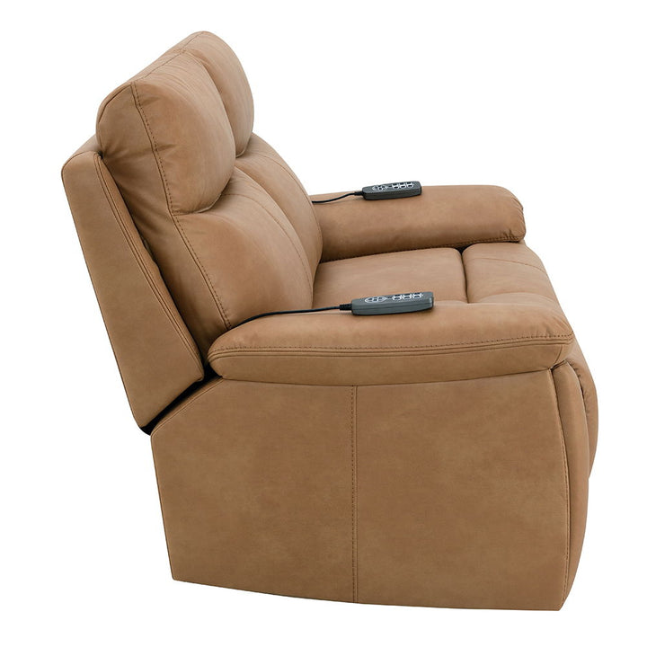 Chavis - Power Motion Loveseat With USB & Power Headrest - Brown