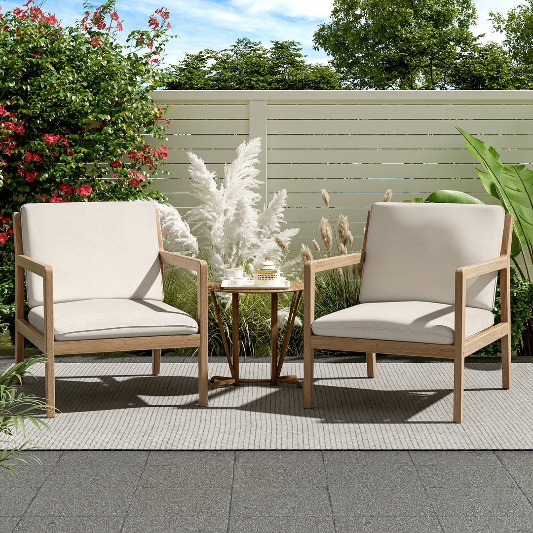 Acacia Outdoor Armchair – Light Teak (Set of 2)