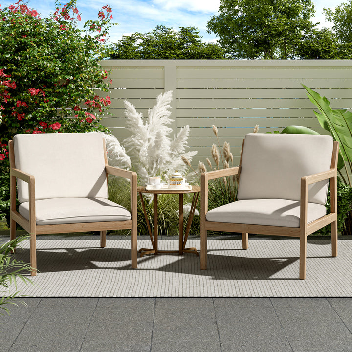 Acacia Outdoor Armchair – Light Teak (Set of 2)