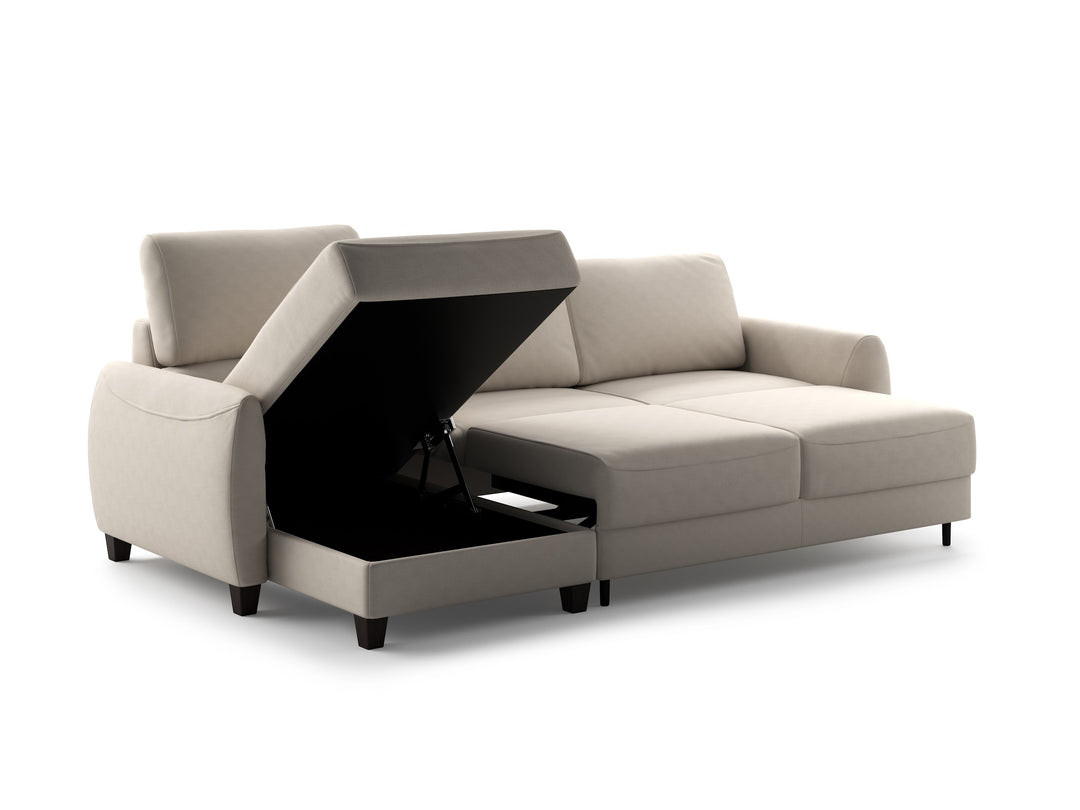 Luonto Delta studio - Delta LHF-Chaise-RHF-Loveseat-Sleeper Cloud-02 104-9 Smoked-Birch Open Angle