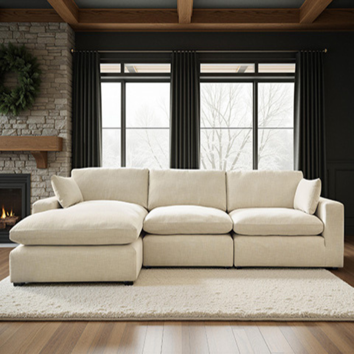 Ashley Elyza 3-Piece Modular Sofa — Linen