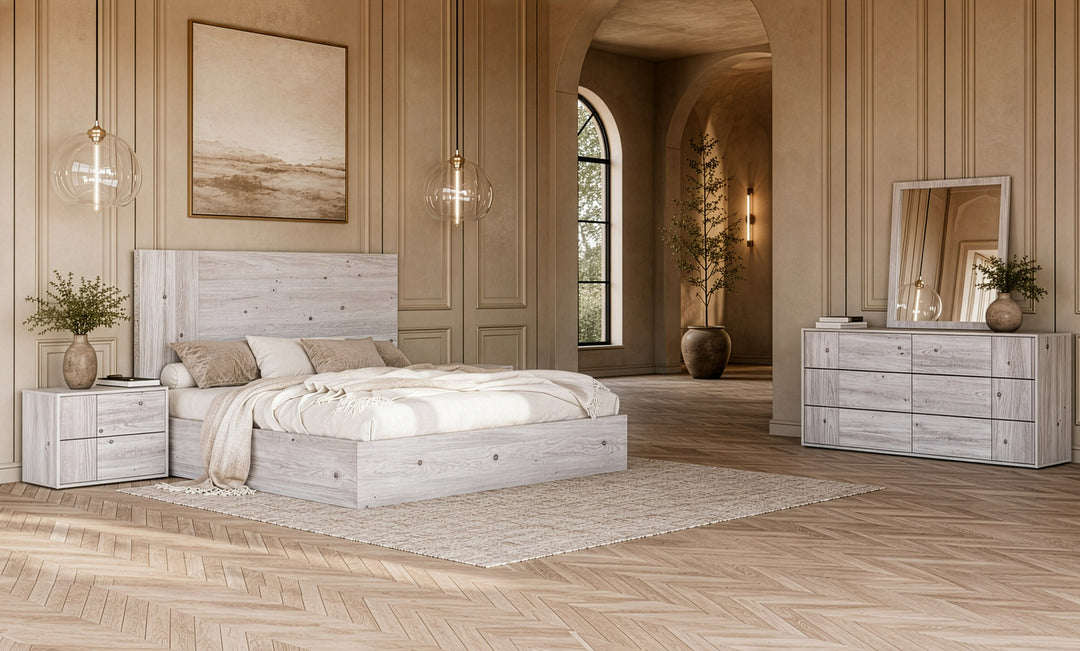 Asus - Modern Italian White 4-Piece Bedroom Set