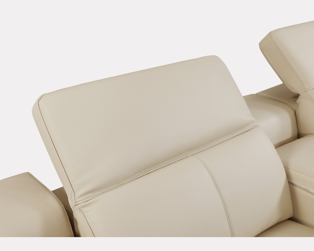 DivanItalia 9762 Beige Italian Leather Modular Loveseat - alternate view 10