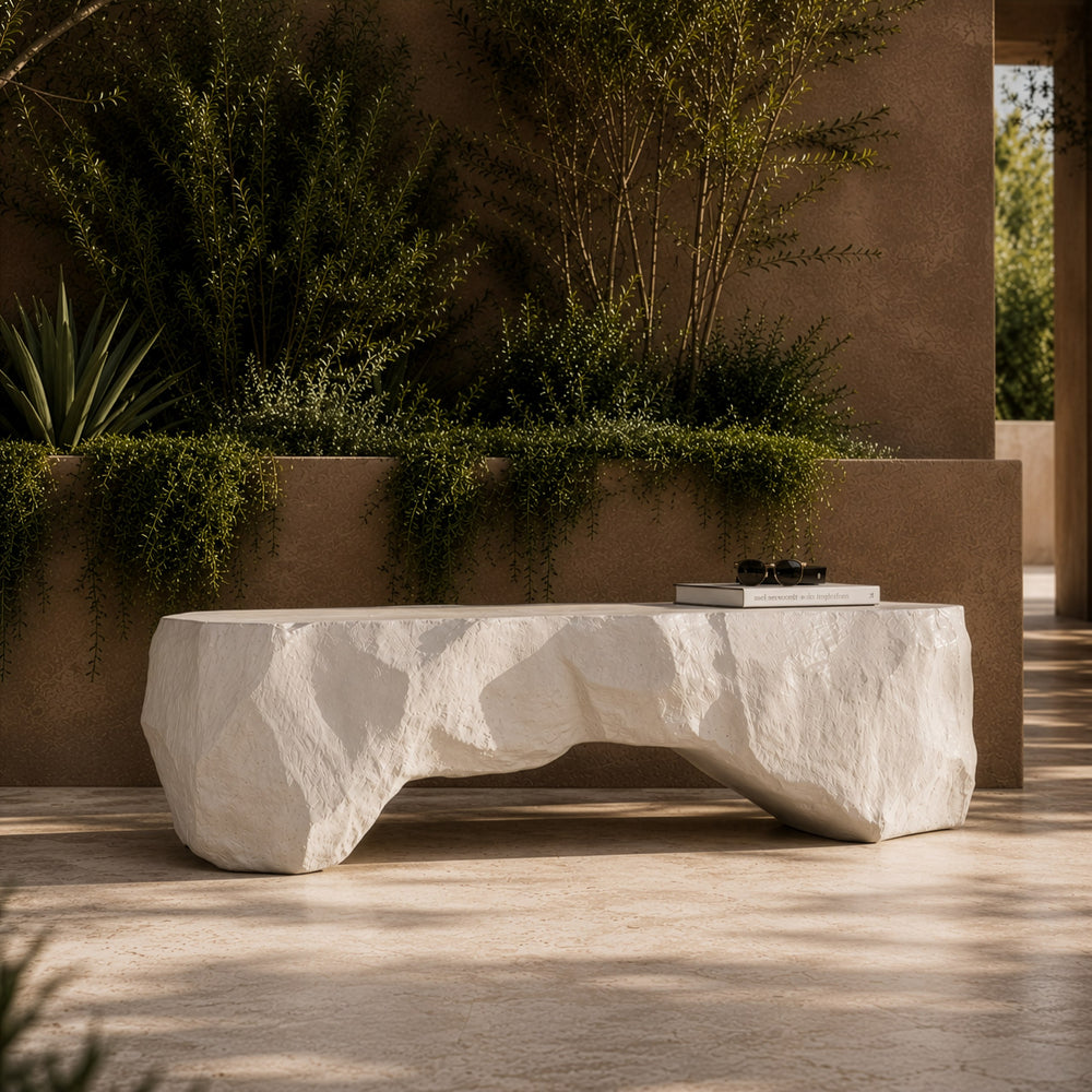 Kamet - Modern Cream Concrete Bench